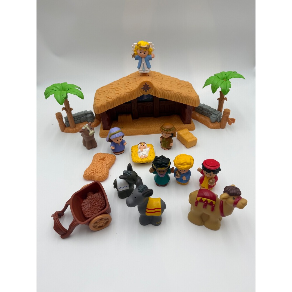 Fisher Price Little People Christmas Nativity Set Stable Manger figures music